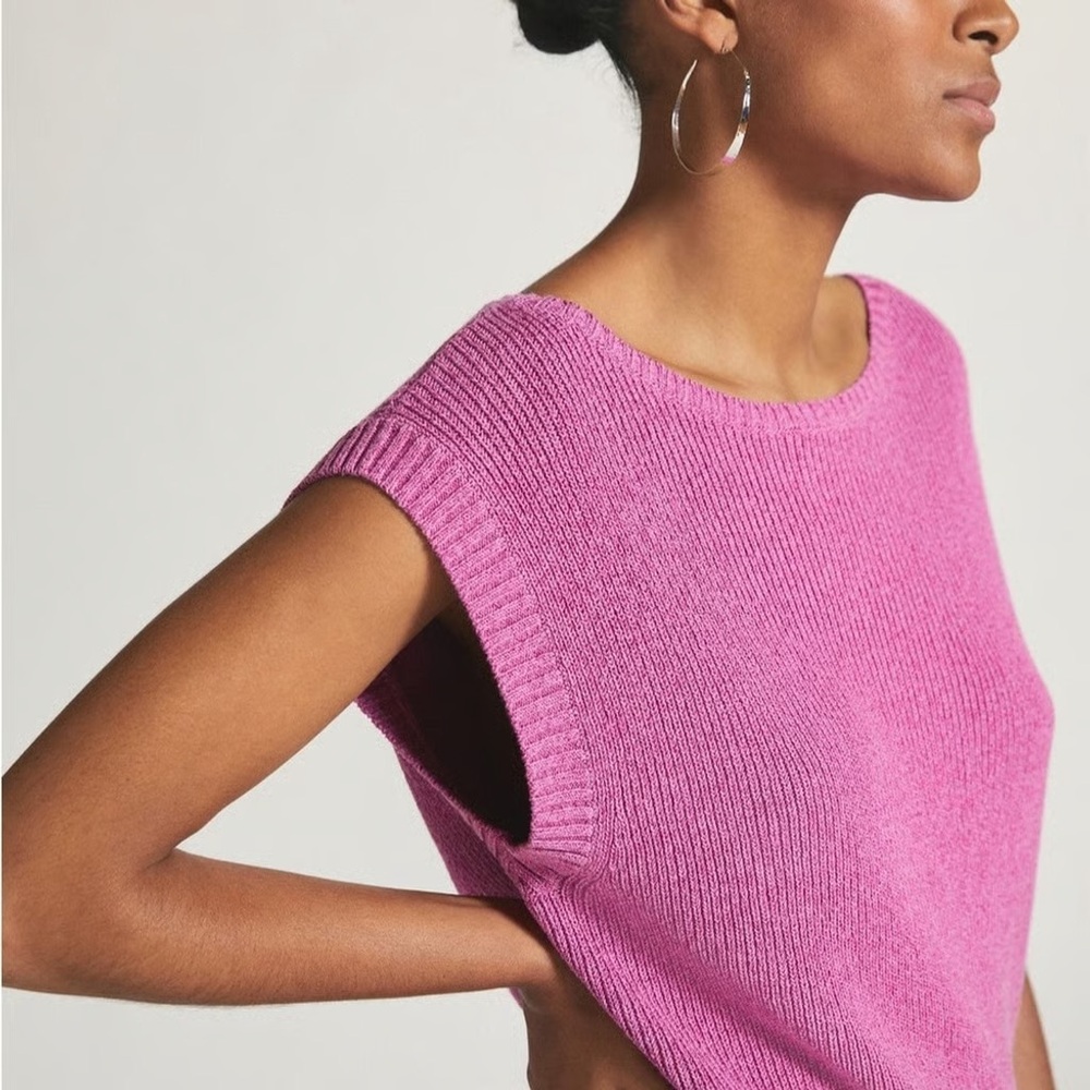 Maeve Fuchsia Knit Sleeveless Top